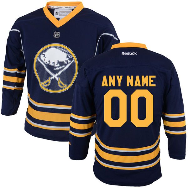 Reebok Buffalo Sabres Youth Replica Home Custom NHL Jersey - Navy Blue->->Custom Jersey